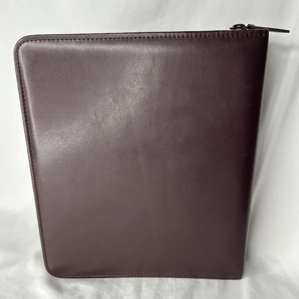 Franklin Covey Burgundy Medium Zip Around 7 Ring Planner 10” x 8.5”